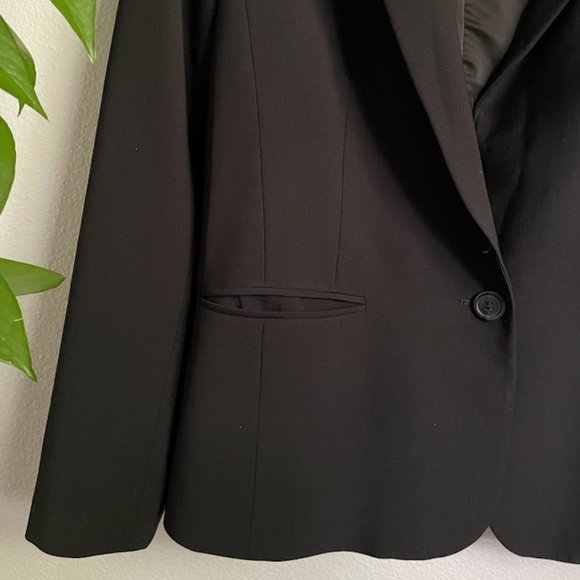 Talbots Lined Wool Stretch Fabric Black Blazer 8 Career Office Business - Picture 3 of 9